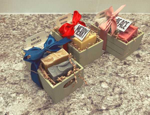 Three Soap Crate Holiday Gift Set