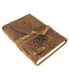 Journal - Brown Soft Floral - Leather Journal (5x7)