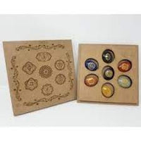 Gemstone 7 Chakra Symbol Oval Stones Set w/Box