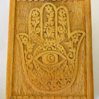 Wood Box - Hand of Compassion Wooden Carved (4x6")