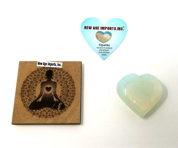 Heart Shape Opalite Gemstone w/wood box