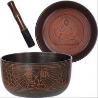 Embossed Singing Bowl 7.75" Medicine Buddha