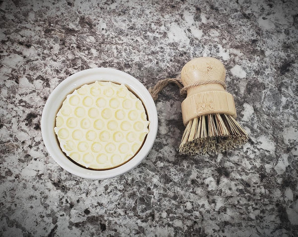 White Dish Soap Bundle: One (1) Dish Soap, Soap Brush and Soap Dish