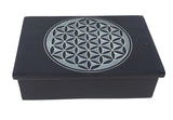 Soapstone Box - Flower of Life Carved 4" x 6"