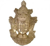 Goddess Tara Solid Brass Mask / Wall Hanging 4"H