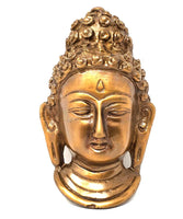 Buddha Solid Brass Mask / Wall Hanging 3.75"H