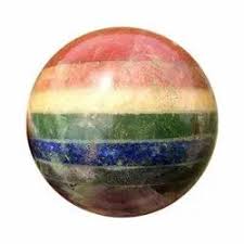 Gemstone Sphere - Seven Chakra color bonded