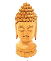 Buddha Head Wood Statue