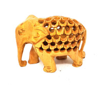 Elephant with inside Baby Elephant Wood Statue